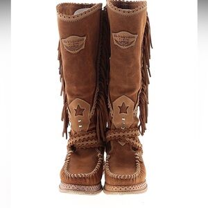 El Vaquero Brown Fringe Boots